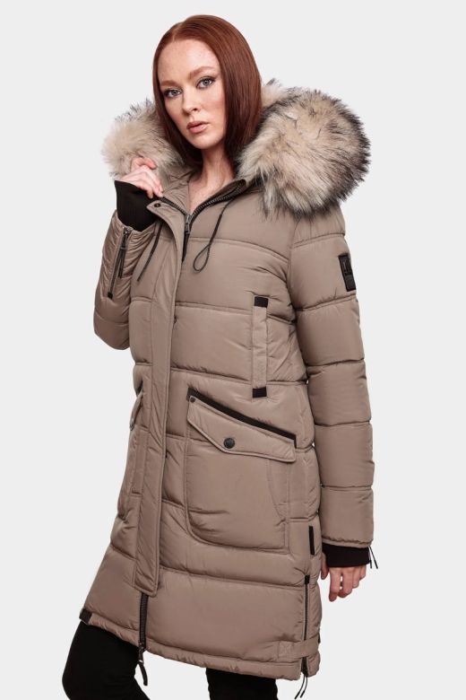 Dame vinterjakke model Chaskale i Taupe Beige