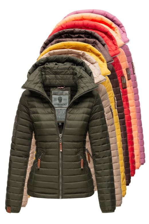 Dame dyne jakke med hætte model Løve Baby - Outlet.