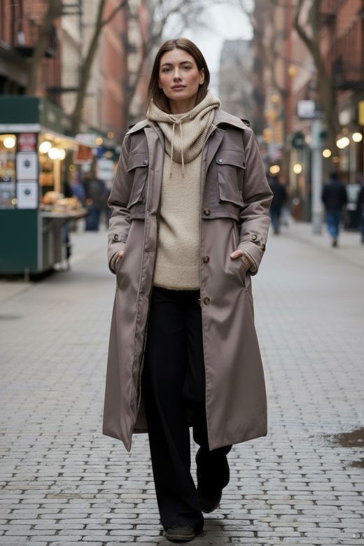 Dame jakke model Elara i Taupe Beige