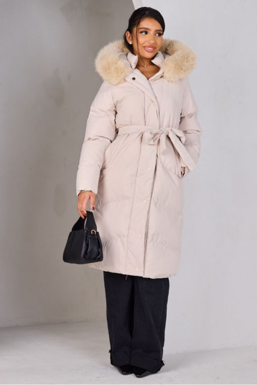 Dame vinter jakke model Nelly i Beige