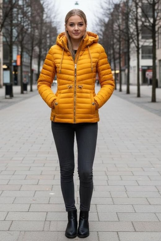 Dame Dyne jakke Aniya i Gul