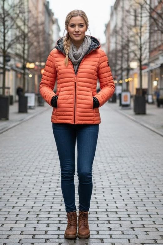 Dame dynejakke med hætte Marikoo Asraa - Koral