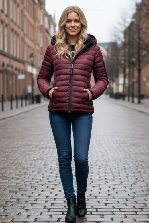 Dame jakke foret model Jaylaila i Wine