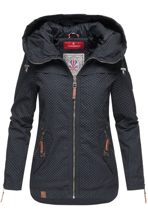 Dame Overgangsjakke i bomuld Wekoo - Navy Dot