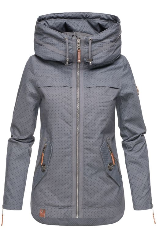 Dame Overgangsjakke i bomuld Wekoo - Grå Dot