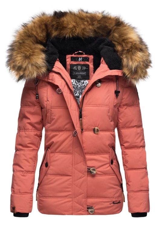 Dame Vinterjakke med pels model Zojas - Koral
