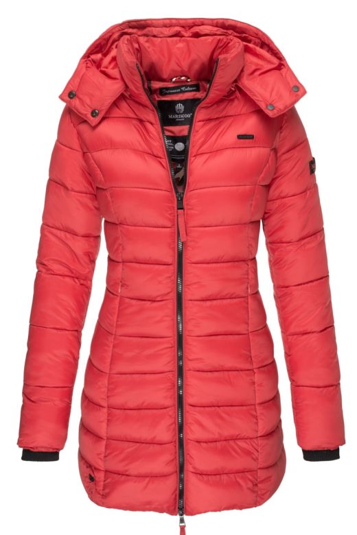 Dame dunjakke stjerne - Rød