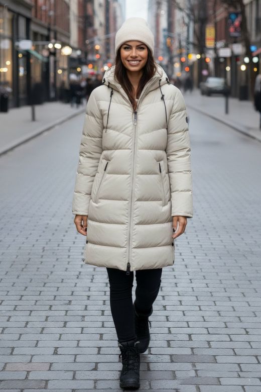 Lækker Dame Vinterjakke model Adele - Offwhite