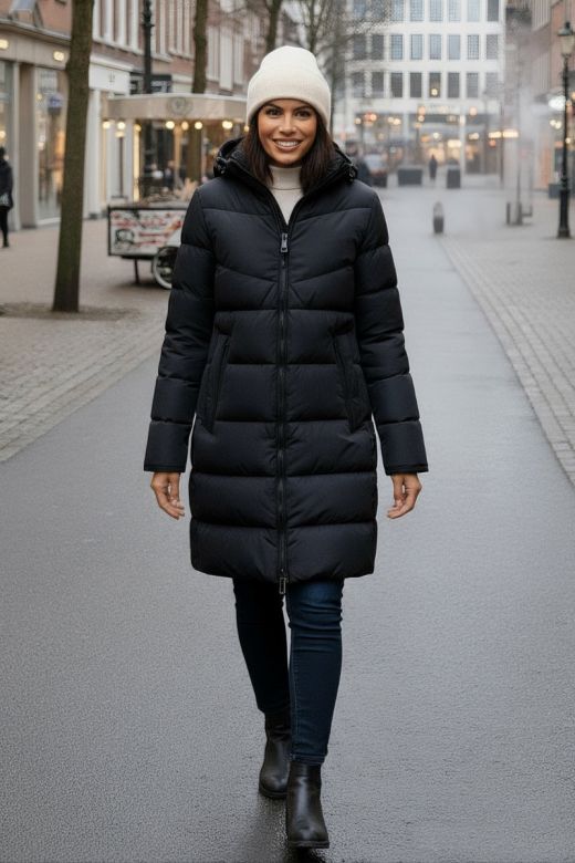 Lækker Dame Vinterjakke model Adele - Sort