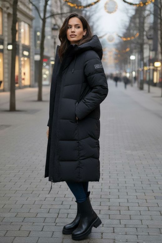 Lækker lang vinter jakke fra NAVAHOO - Chokokyss i Sort