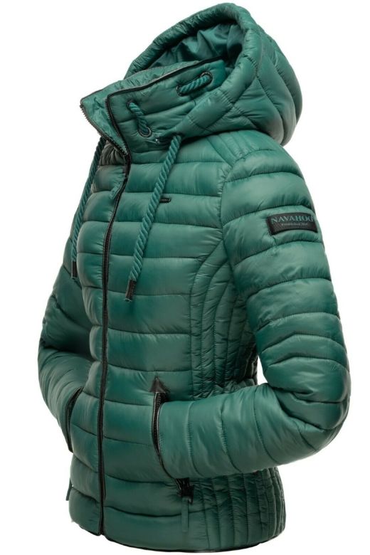 Dame dun jakke med hætte Navahoo Lulana Ocean Green