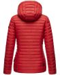 Dame dynejakke med hætte Marikoo Asraa - Rød