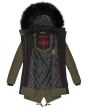 Dame Vinter jakke med sort pels - Kugel Grøn