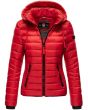 Dame dun jakke med hætte Navahoo Lulana Rød