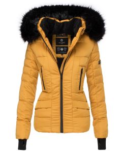 Dame vinterjakke med pels - Adele Gul