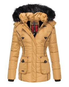 Dame vinterjakke med pels Vanilla - Camel