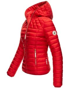 Dame dun jakke med hætte Smukke Rød