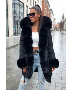 Dame pelsjakke model Lugano i sort