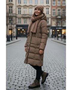 Dame Vinterjakke i flot Dansk design, Solara i Taupe Beige