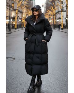 Dame Vinterjakke lang let oversized model Torino - Sort