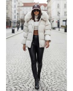 Dame vinterjakke model Laura i Beige