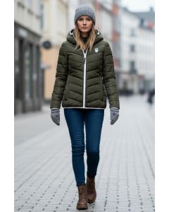 Dame dyne jakke Navahoo Elva - Olive