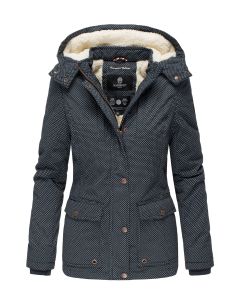 Dame Bomulds jakke Keikoo - Navy Dot