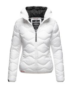 Dame dyne jakke med hætte Key Color Hvid