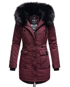 Dame Vinterjakke med pels Luluna Prinsess - Wine