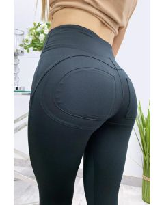 Leggings i Sort med høj talje