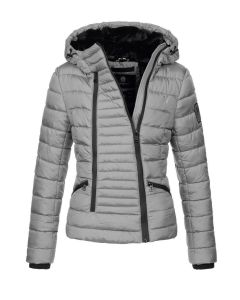 Kort foret dyne jakke Tabea - Grå