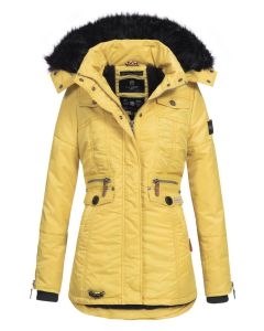 Dame Vinterjakke med pels skat Gul