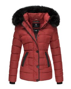 Dame vinterjakke med pels - Unique i Rød