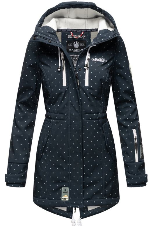Dame Softshell outdoor jakke Navy dots