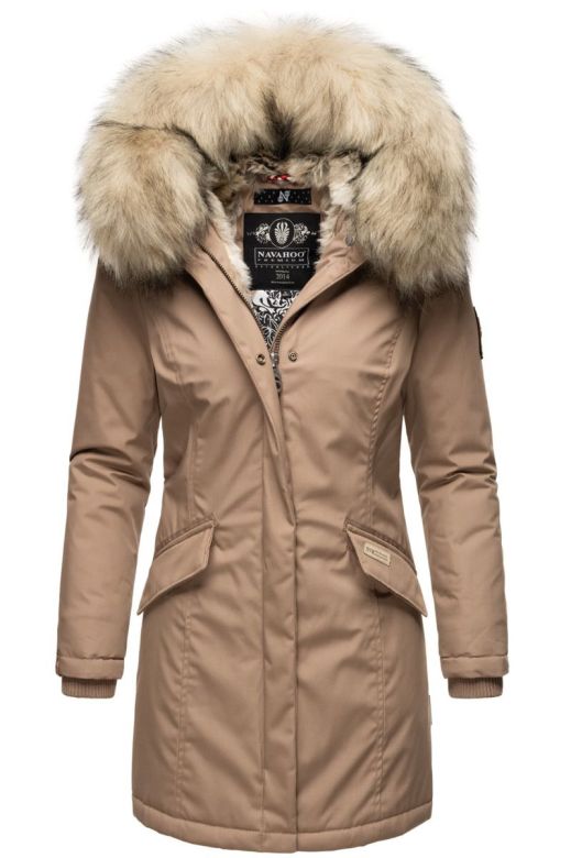 Dame Vinterjakke premium model Christalie i Taupe Gray