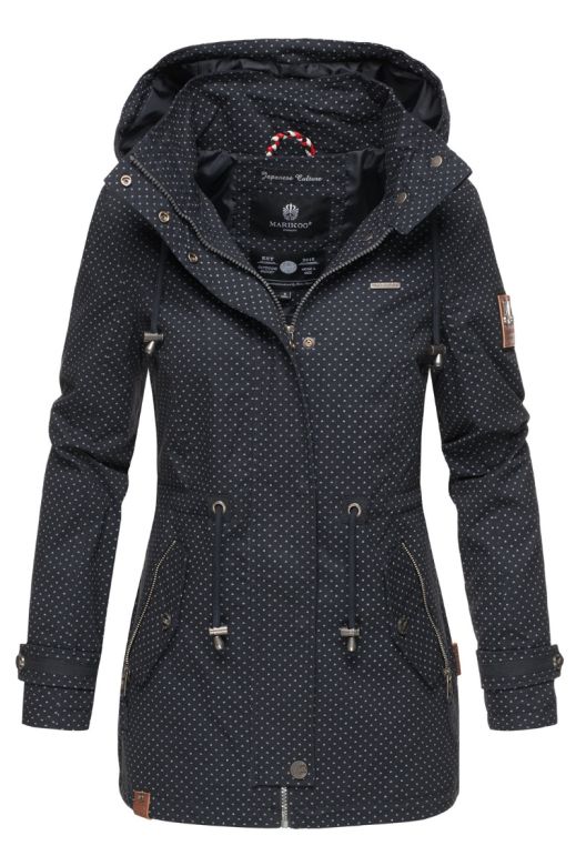 Dame Overgangsjakke i bommuld Nykoo - Navy Dot