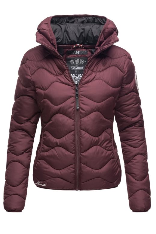 Dame dyne jakke med hætte Key Color Wine