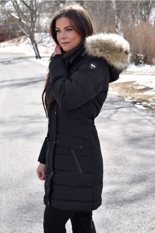 Dame vinterjakke model Nordic med lys stor pels