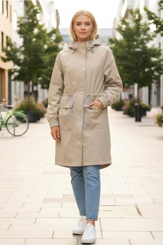 Flot Overgangs / regn jake i beige