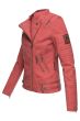 Læder look dame jakke i Rød