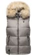 Dame dyne vest med pels model Snefnug i Grå