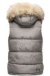 Dame dyne vest med pels model Snefnug i Grå