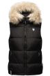 Dame dyne vest med pels model Snefnug i Sort