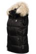 Dame dyne vest med pels model Snefnug i Sort