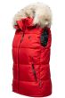 Dame dyne vest med pels model Snefnug i Rød