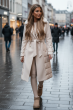 Dame Trenchcoat Vinterjakke model Pauline Creme