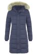 Dame Vinterjakke med aftagelig fake fur Pels model Paris i Blå