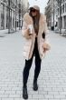 Damejakke med stor pels Firenze - Beige
