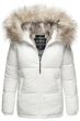 Dame Vinterjakke med stor pels model Tikunas i Hvid