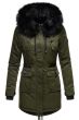 Dame Vinterjakke med pels Luluna Prinsess - Olive